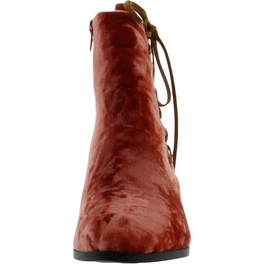 New Retro Journee Collection AQUA Orange Velvet Ankle Lace-up Boots, Sz 10 - Picture 5 of 5